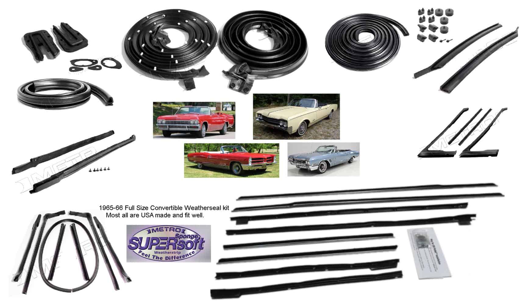 Weatherseal Kit: 65-66 Full Size Convertible